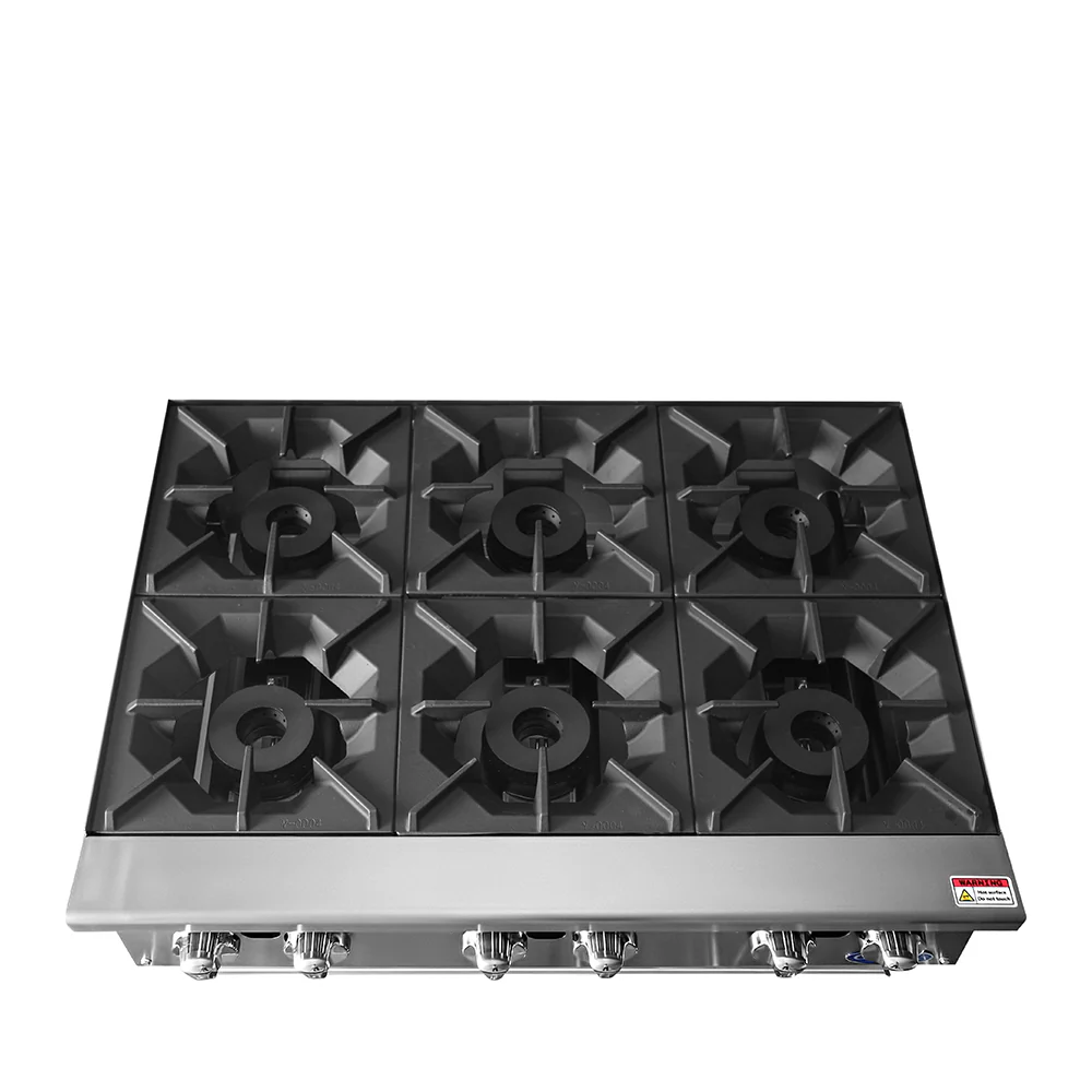 Atosa ACHP-6 36" Convertible 6-Burner Countertop Hot Plate Manual Control - 192,000 BTU - Image 3