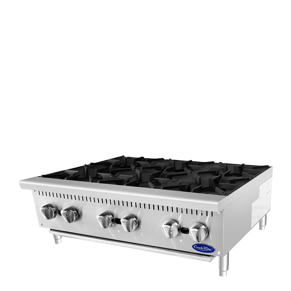Atosa ACHP-6 36" Convertible 6-Burner Countertop Hot Plate Manual Control - 192,000 BTU - Image 4