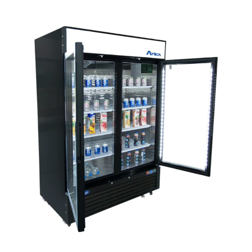 Atosa MCF8733GR 2-Section Glass Swing Door Merchandiser Refrigerator, 28.5 cu. ft. - Image 3