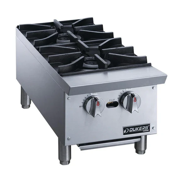 Dukers DCHPB12 12" Hot Plate with 2 Burners - Image 3